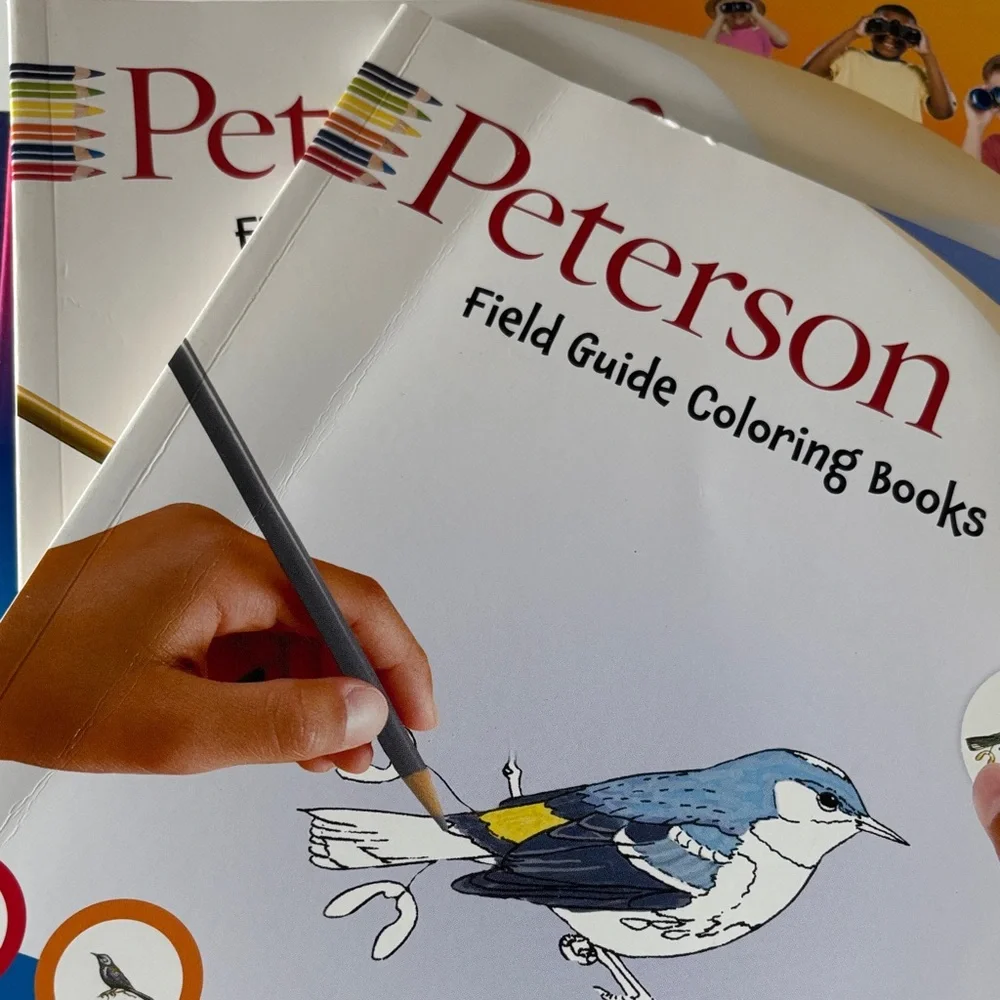 2 NEW Peterson Field Guide Coloring Books - Birds & Butterflies with stickers🦋